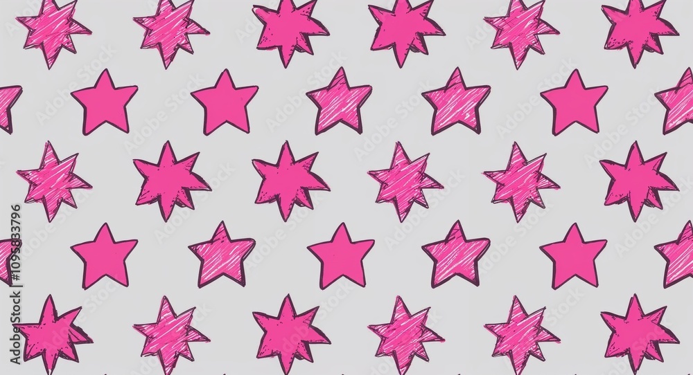 custom made wallpaper toronto digitalPink Star pattern hand drawn design on White background illustration