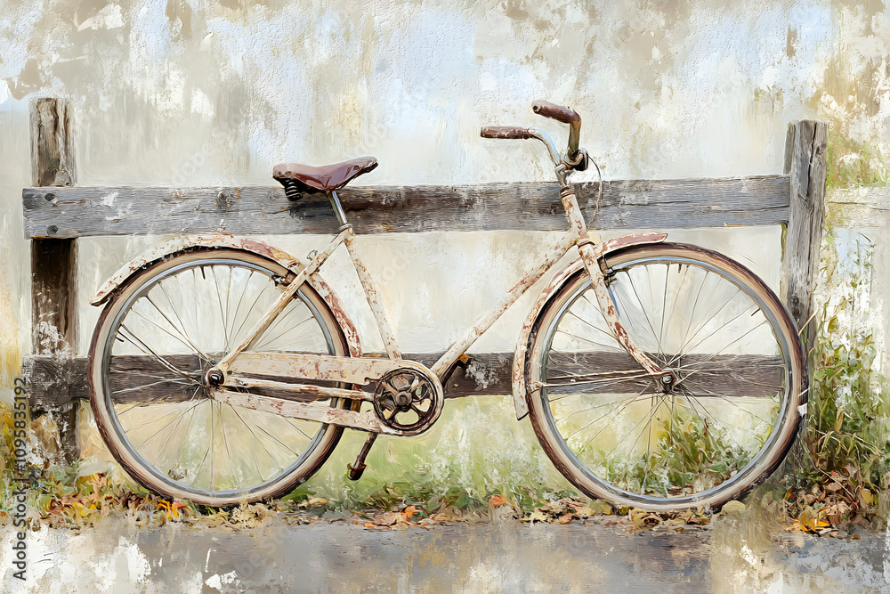 old bicycle in front of a brick wall old bicycle in front of a brick wall