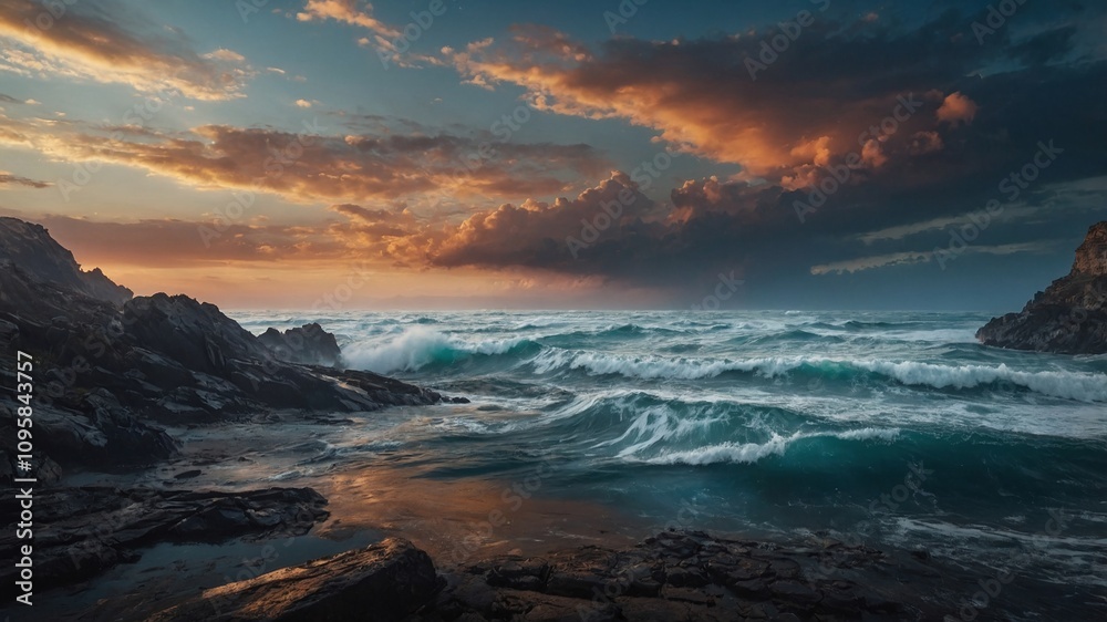 Fototapeta premium moon over the sea