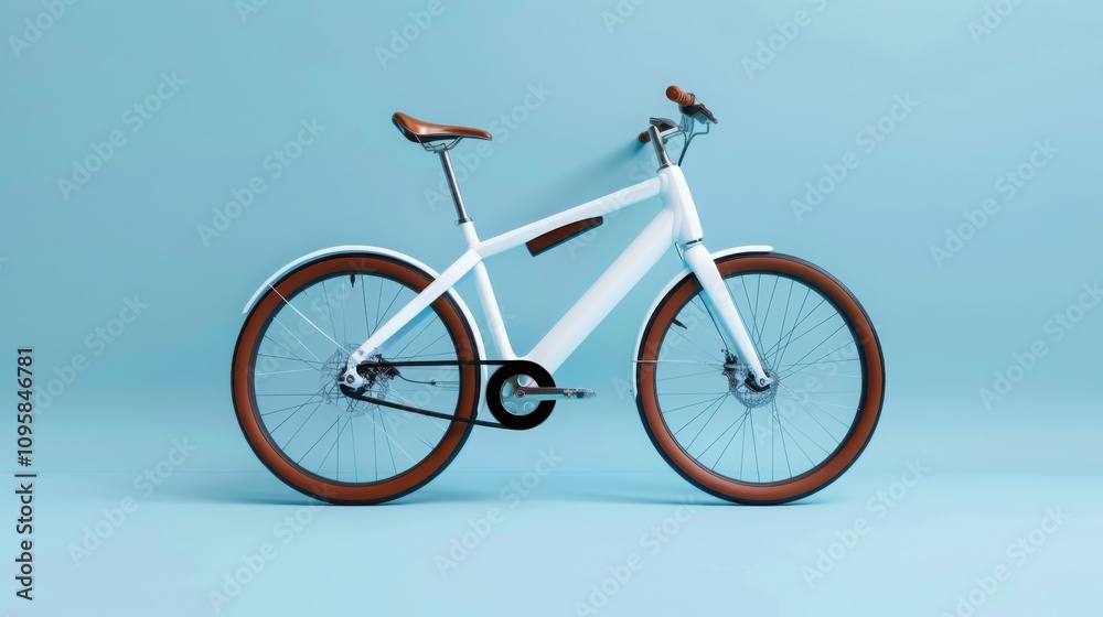 Fototapeta premium Innovative design showcase sustainable electric bicycle frame studio environment product ing futuristic aesthetic