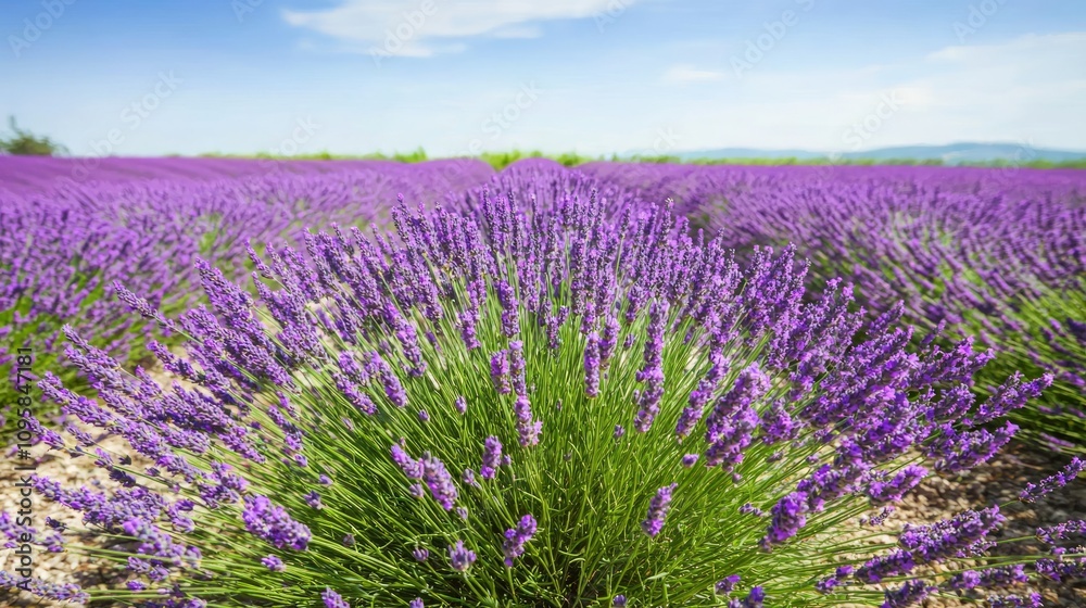 Fototapeta premium Tranquil Beauty: Lavender Fields in Full Bloom - Botanical Wonders of Nature