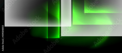 Dark neon colors with glass square shapes
