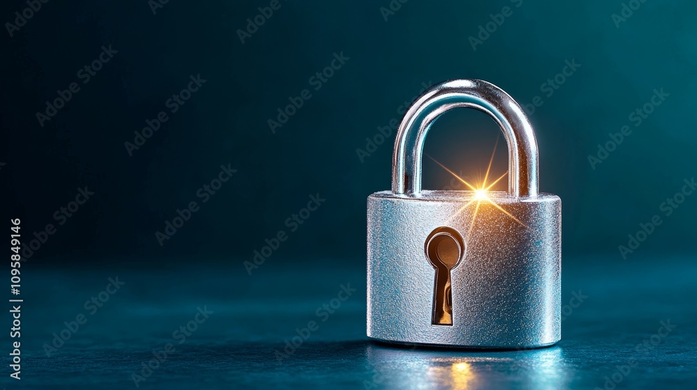 Fototapeta premium Secure Padlock Digital Security Cyber Protection Privacy Safety Data Encryption Online Safety