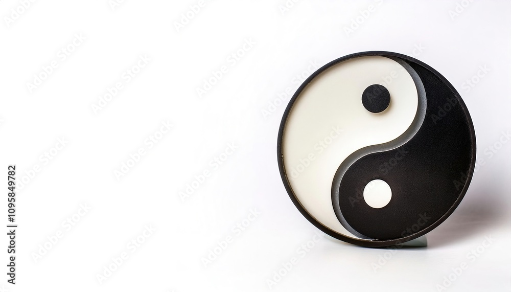 A taijitu is often shown as a round circle with yin and yang symbol, the black area is yin, with the opposite white side is yang. The dots are representative of one within the other. Isolated
