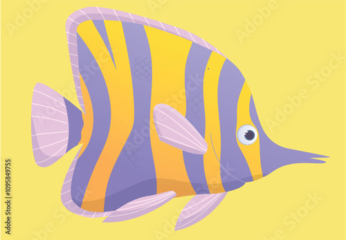 striped purple fish with accent yellow