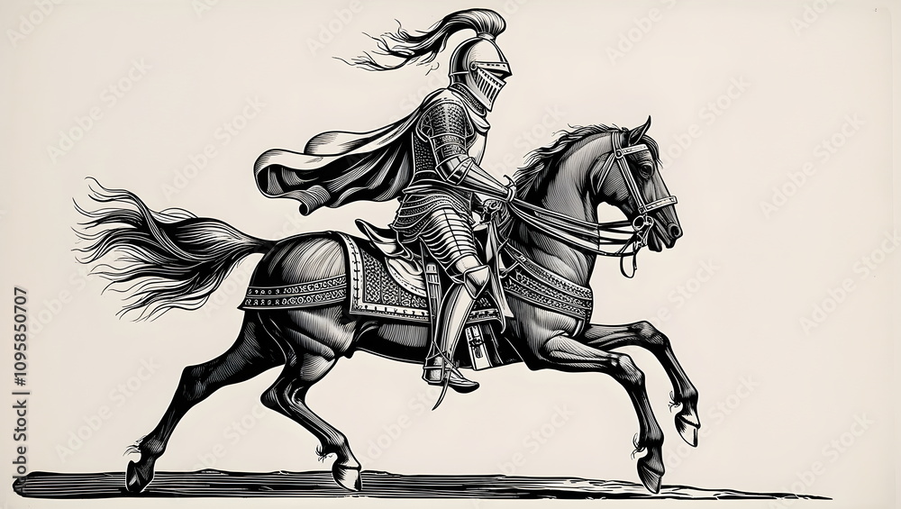 Obraz premium The Gallant Knight: A Symbol of Chivalry and Courage