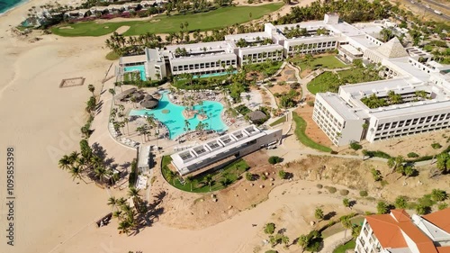 High aerial view of the Paradisus Los Cabos Resort in Cabo San Lucas Mexico near San José del Cabo. photo