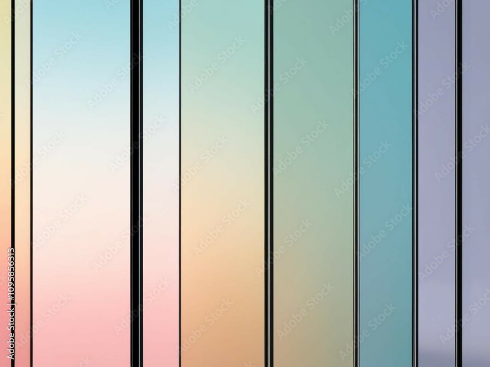Fototapeta premium Modern Gradient Glass Aesthetics: 3D Transparent Panels in Soft Pastel Tones