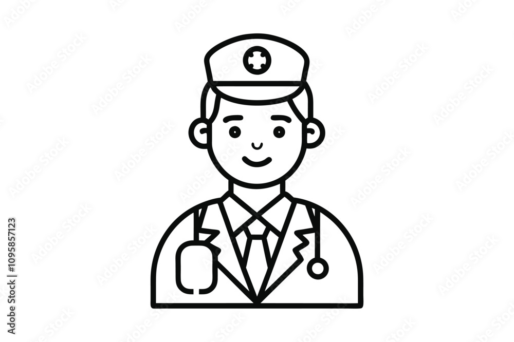 a line art doctor icon vector illustration. a line art doctor icon vector illustration.