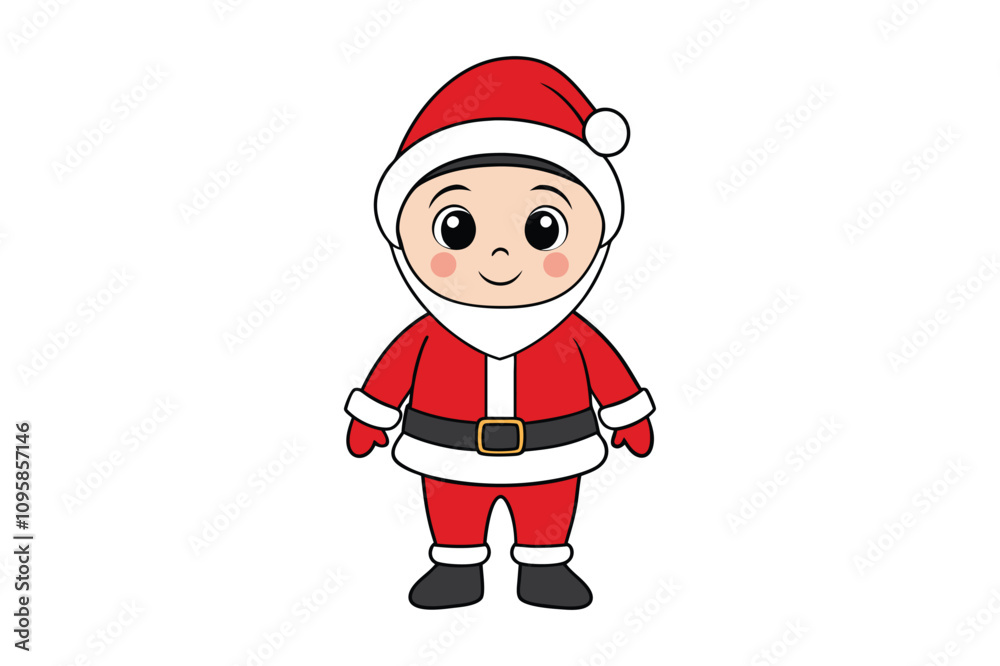 cute little santa full body vector illustration. cute little santa full body vector illustration.