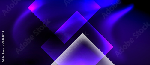 Dark neon colors with glass square shapes