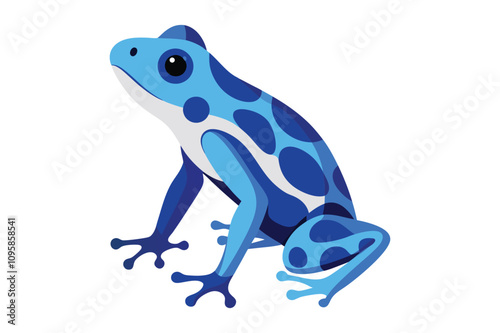 blue poison dart frog real looking full body vector.