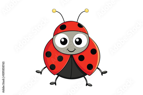 a cute ladybug vector art illustration.