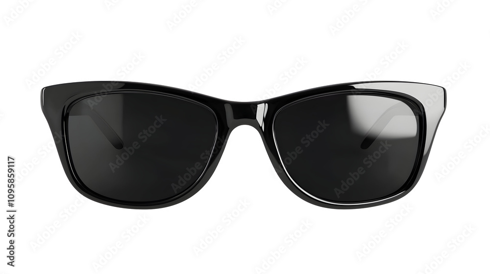 Fototapeta premium Stylish Black Sunglasses with Cat-Eye Frames Perfect for Summer Days by the Beach