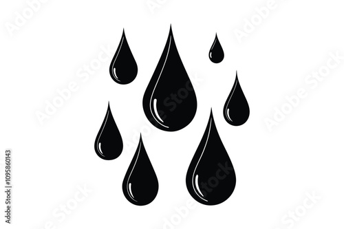 oil drops on white background 