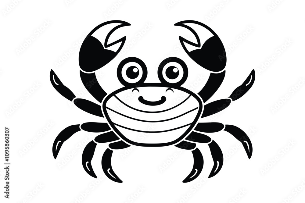  a crab line drawing silhouette vector illustration..