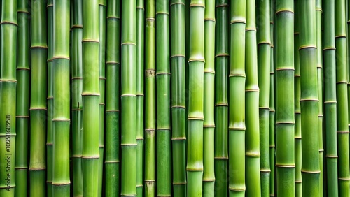 Vibrant Green Bamboo Stalks Forming a Lush Natural Background Texture