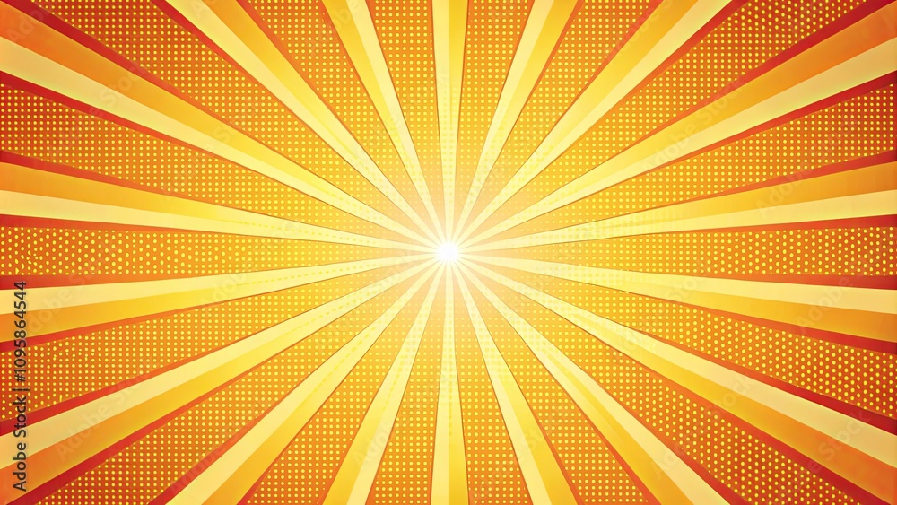 Fototapeta premium Abstract Golden Rays and Dotted Pattern Background Design