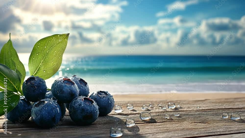 blueberries on a branch