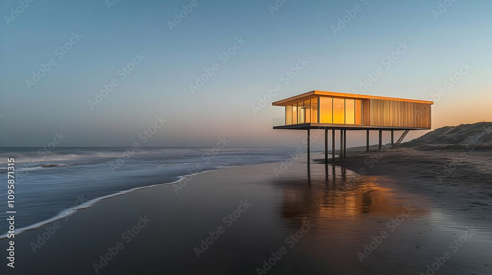 Modern Beach House on Stilts - Photo Modern Beach House on Stilts - Photo