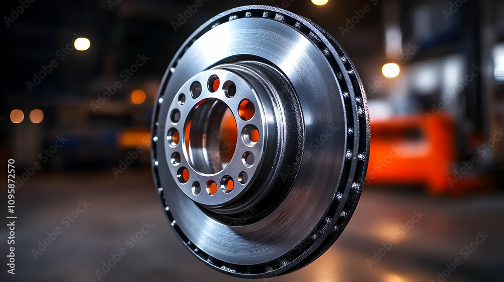 Metal Brake Disc Closeup Photo