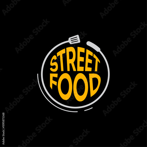Street food festival logo design template