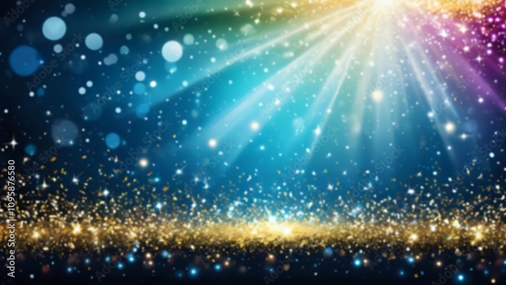 Fototapeta premium Abstract background with shiny light and glittering elements creating a dazzling effect
