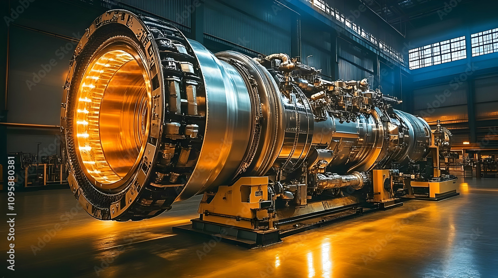 Industrial Turbine Machinery in a Factory Setting Industrial Turbine Machinery in a Factory Setting