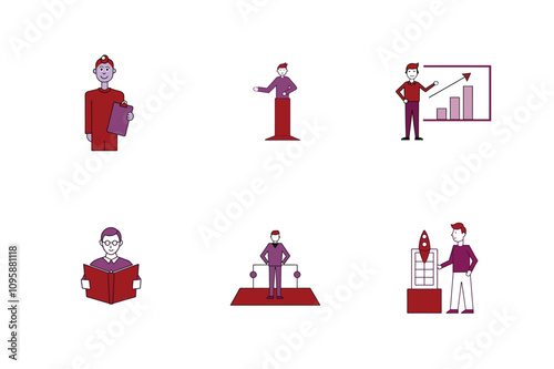 Activities character vector illustration icons photo