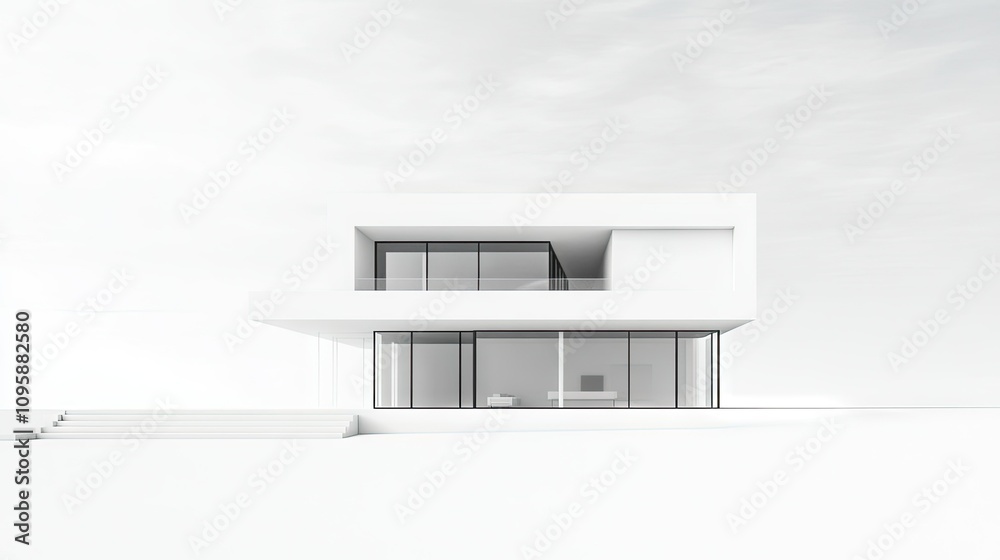 Modern Minimalist 3D Rendering of a House Modern Minimalist 3D Rendering of a House
