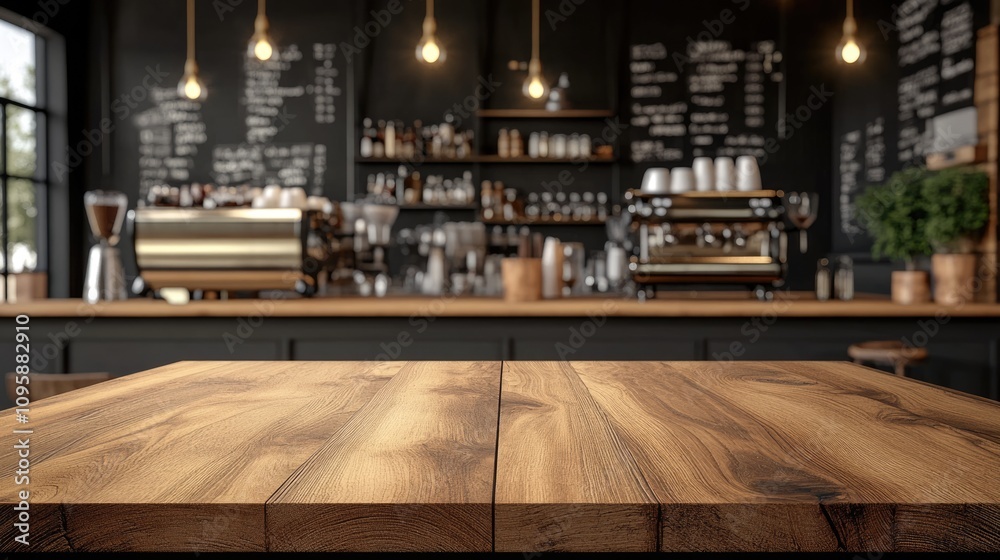 Empty beautiful wood tabletop counter on interior in clean and cafe with bokeh bright background. Ready for display, product montage. Empty beautiful wood tabletop counter on interior in clean and cafe with bokeh bright background. Ready for display, product montage.