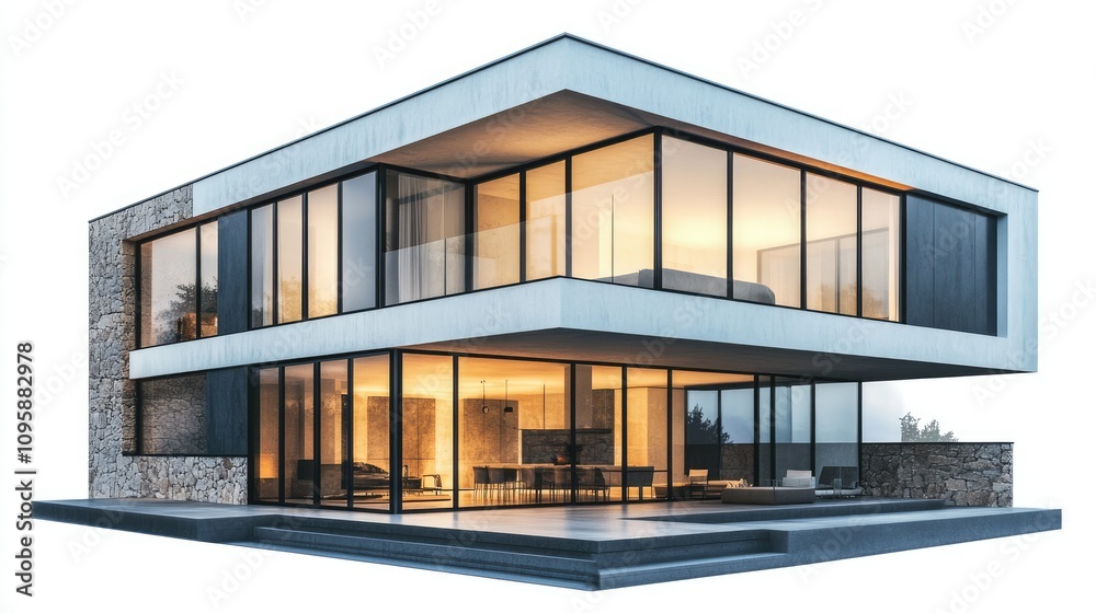 Modern 3D Rendering of a Clean House Design Modern 3D Rendering of a Clean House Design