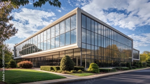 Classic 1960s Office Building with Modern Architecture