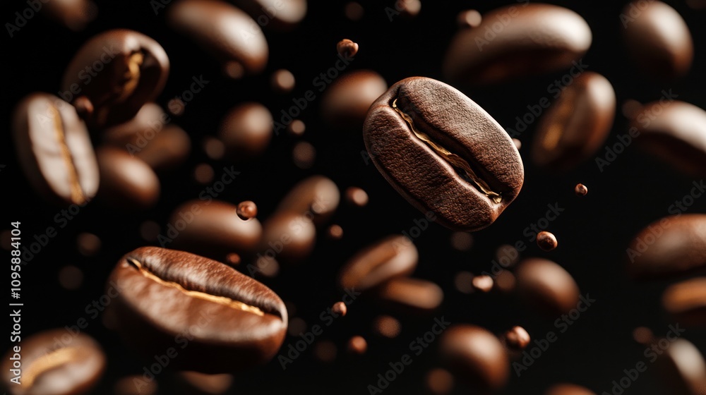 Fototapeta premium Coffee Beans in Motion