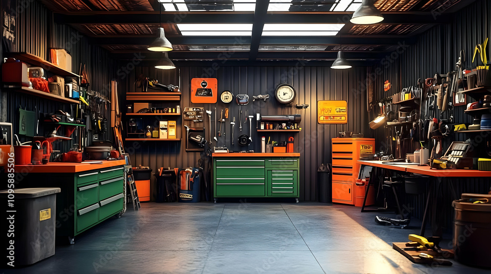 3D Render of a Workshop Interior
