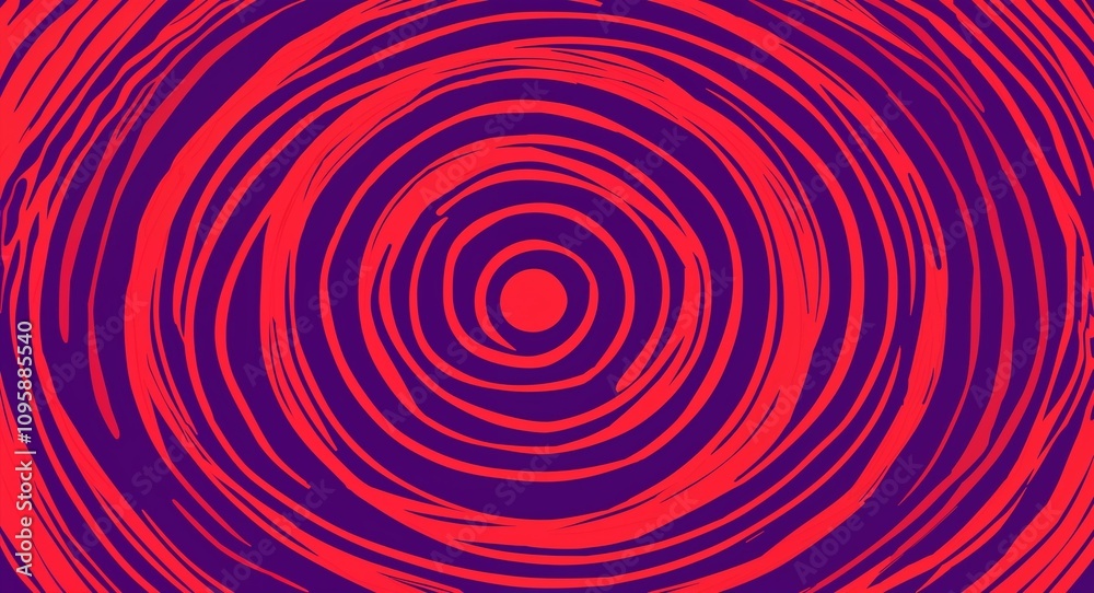 Red Circle pattern hand drawn design on Purple background illustration Red Circle pattern hand drawn design on Purple background illustration