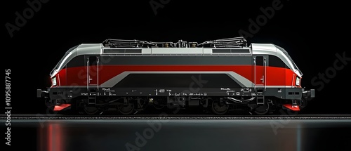 High-Speed Electric Train with Bold Red and Silver Accents