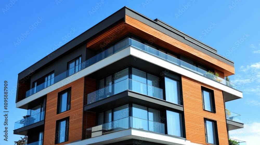 Modern Low Angle View of Contemporary Building Modern Low Angle View of Contemporary Building