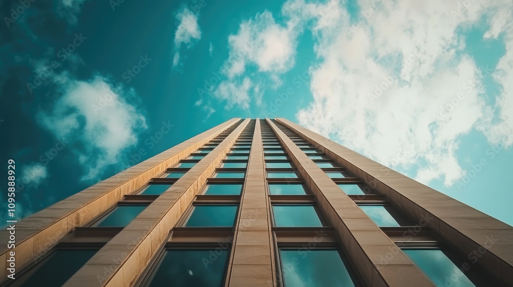 Fototapeta premium Modern Architectural Building Against Blue Sky
