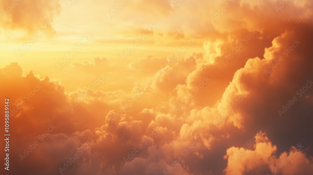 Open sky with golden light streaming through dramatic clouds at sunrise, creating a hopeful background Open sky with golden light streaming through dramatic clouds at sunrise, creating a hopeful background