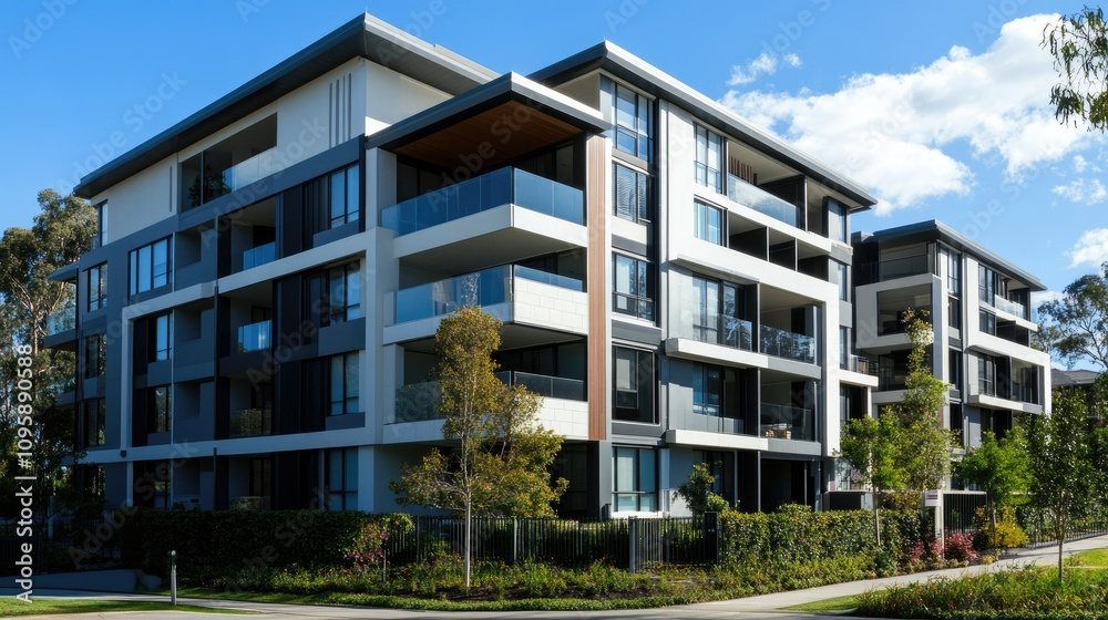 Modern Newly Constructed Apartment Building Exterior Modern Newly Constructed Apartment Building Exterior