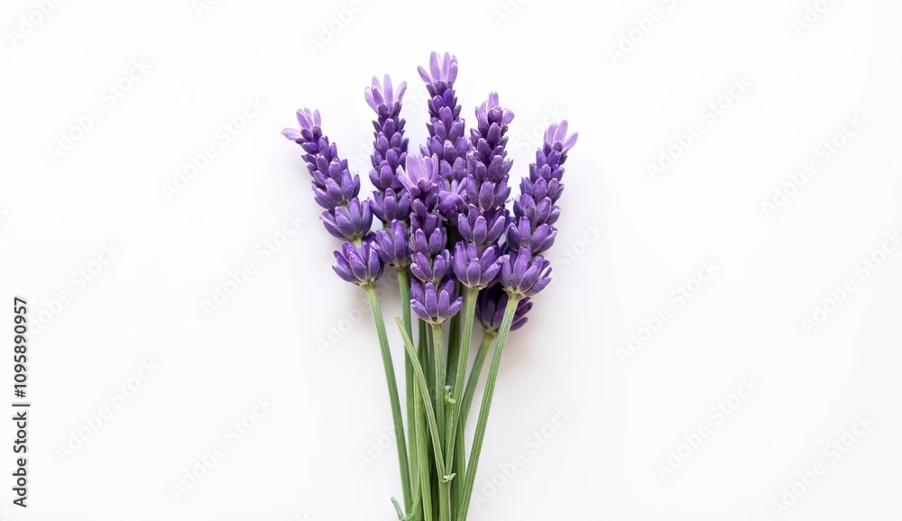 Fototapeta premium Lavender Flowers Tied With String On White Background 