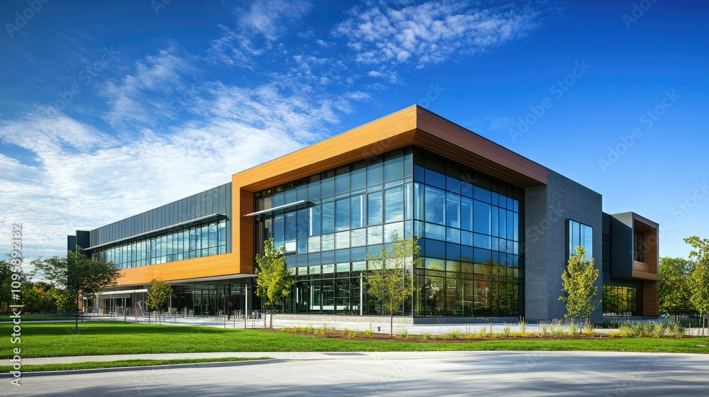 Contemporary Building with Striking Design and Landscape Contemporary Building with Striking Design and Landscape