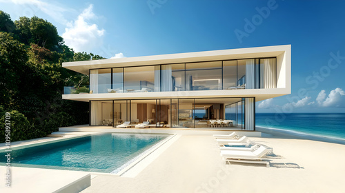 Modern Beach House 3D Illustration