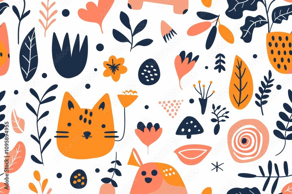 Modern children's background with simple elements Modern children's background with simple elements