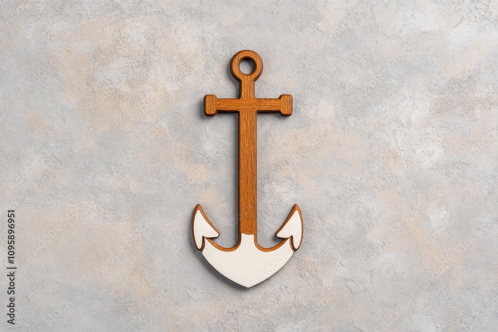 Anchor as a bold silhouette on a neutral background, with clean, sharp edges and subtle shading Anchor as a bold silhouette on a neutral background, with clean, sharp edges and subtle shading