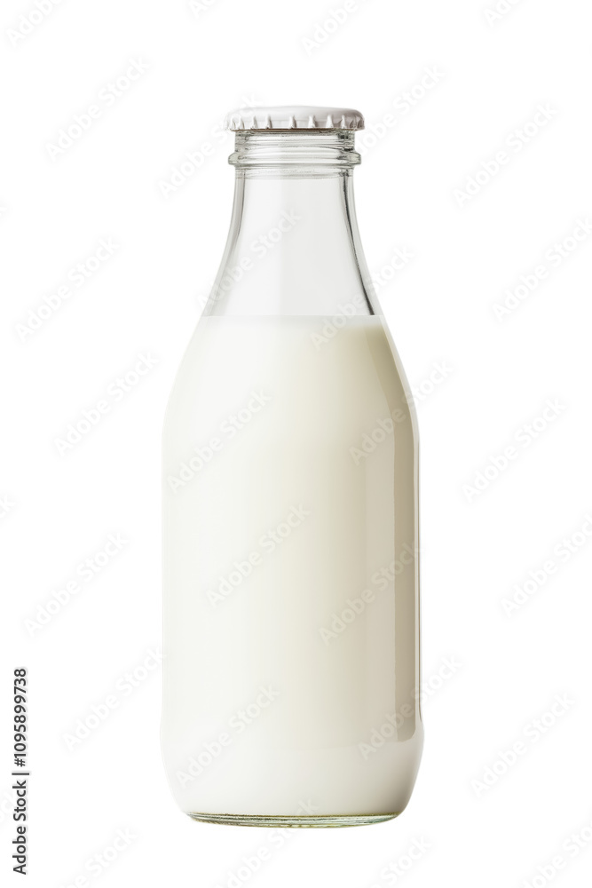 Milk bottle isolated on white and transparent background Milk bottle isolated on white and transparent background