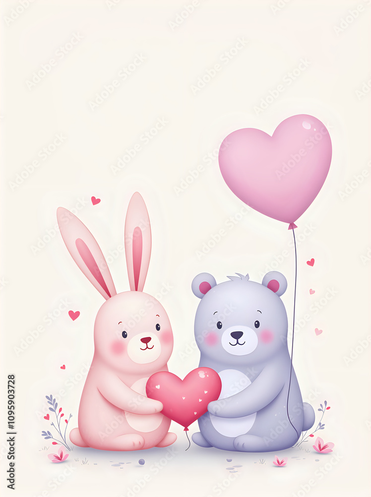 Valentine’s Day Card Mockup - Illustrated and Customizable Design for Romantic Greetings