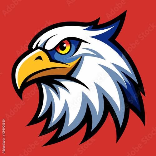 head of eagle mascot vector