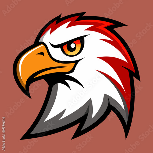 head of eagle mascot vector